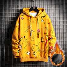 Load image into Gallery viewer, SingleRoad Men&#39;s Hoodies Men 2020 Winter Fleece Anime Sweatshirt Male Hip Hop Harajuku Japanese Streetwear Yellow Hoodie Men
